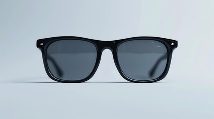 Black sunglasses with a modern and stylish design. The glasses have a rectangular frame and dark lenses.