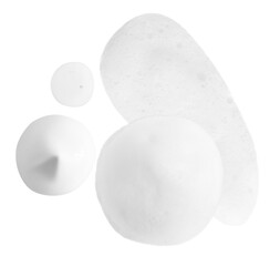 Set of cream smears on empty background