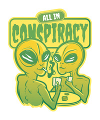 All In Conspiracy Alien Poker Game Night Design