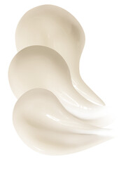 Set of cream smears on empty background