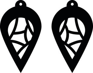 teardrop earrings template svg vector file 