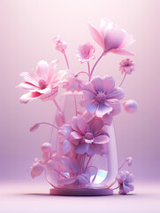 3d rendering elegant floral arrangement