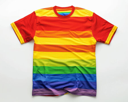 HBTQ Rainbow colored jersey close-up on isolated white background