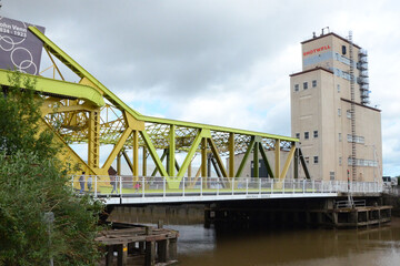 Drypool Bridge, structural damage has closed the 1961 Scherzer rolling lift bascule bridge over the river Hull.  Kingston upon Hull 