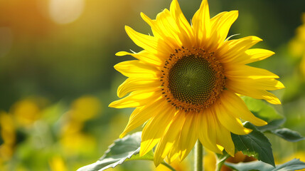 Zbliżenie na kwiat słonecznika - obrazy, fototapety, plakaty
