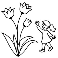 child and flowers