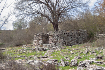 Stone gazebo for shade for sheep