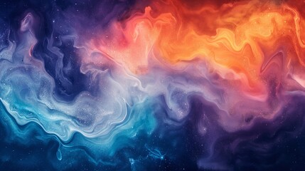 Cosmic Dance of Colorful Nebula Smoke