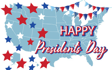 Washington Presidents Birthday. Presidents Day Background Design Banner, Poster, Greeting Card.
