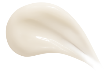 Smear of beautiful yellow cream on an empty background. isolated