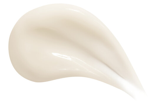 Smear of beautiful yellow cream on an empty background. isolated
