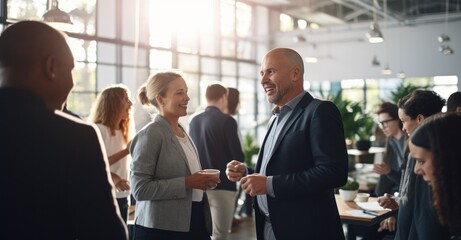 Professionals forging connections at a business networking event