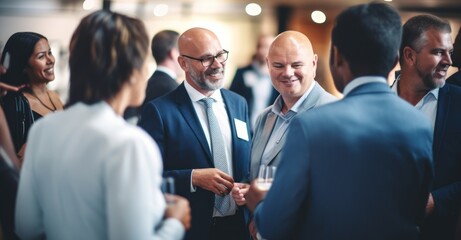 Professionals forging connections at a business networking event