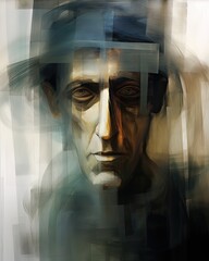 Abstract painting of man