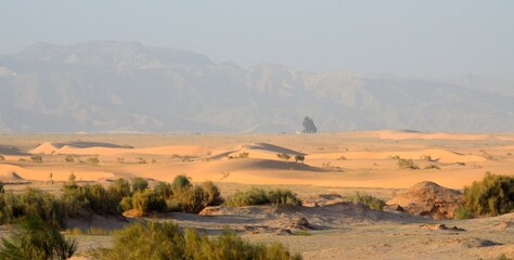 Desierto de Wadi Araba en Jordania, junto a la frontera con Palestina