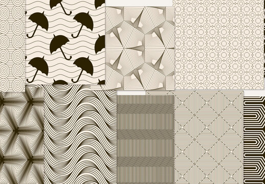 Set of Simple Retro Geometric Patterns