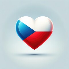 Vibrant Czech Flag Heart Logo for Cultural and Tourism Brands