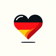 Vibrant German Flag Heart Logo for Cultural and Tourism Brands