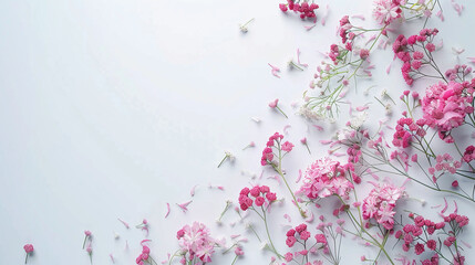  flowers on a white surface