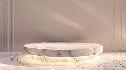 White Marble Table With Illumination