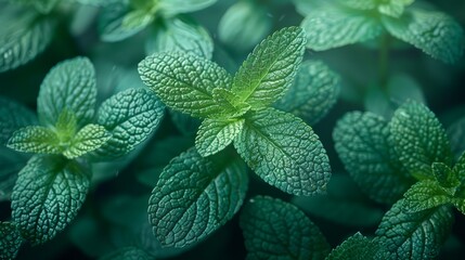   A close-up of a green plant with abundant leaves, both atop and beneath - obrazy, fototapety, plakaty