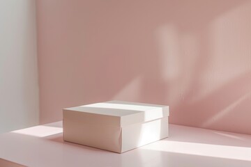 White box on white counter