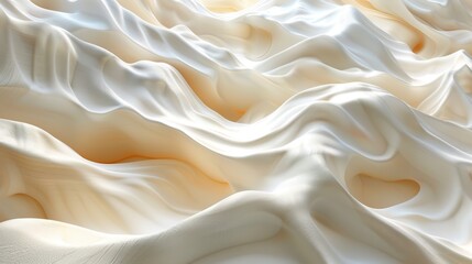   A tight shot of a white fabric wave, illuminated from above and below by yellow light