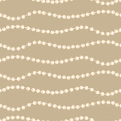 Seamless glamour print pattern with beads jewelry art decor wallpaper for textile, package, paper - obrazy, fototapety, plakaty