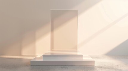 White Pedestal in White Room