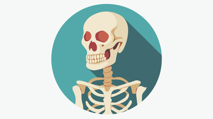 Bones icon in flat circle isolated vector illustrat