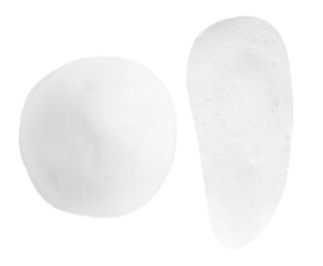 White cosmetic foam on a blank background. isolated - obrazy, fototapety, plakaty