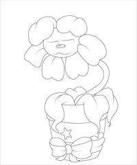 Flower coloring book page for kids