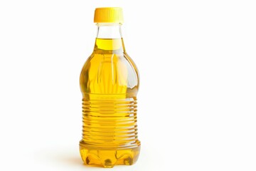 Cooking oil bottle with cork cap isolated on white background with clipping path