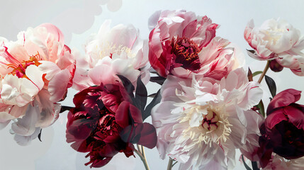 A composition of elegant peonies against