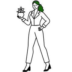 girl with flower in hand