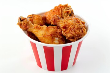 Crispy fried chicken in white background