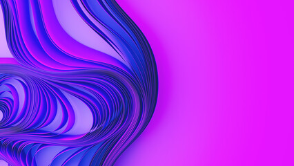 Violet layers of cloth or paper warping. Abstract fabric twist. 3d render illustration - 782346498
