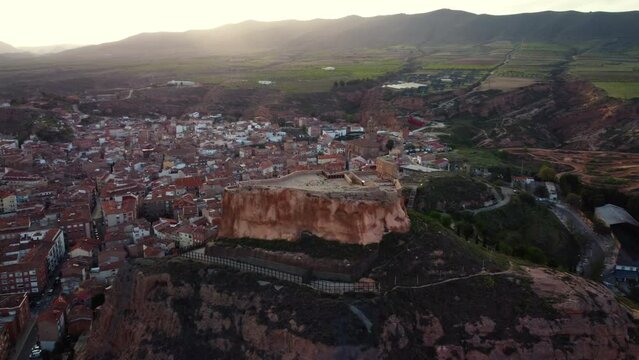 Aerial view of Arnedo, famous touristic destination in La Rioja, Spain. High quality 4k footage