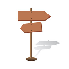 Signpost vector icon. Wooden direction sign. Signboard vector set. Road sign symbol illustration for website and mobile design. Sign board isolated  on white background. 