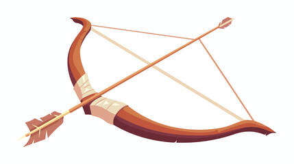 Bow and arrow icon. Cartoon bow and arrow vector is