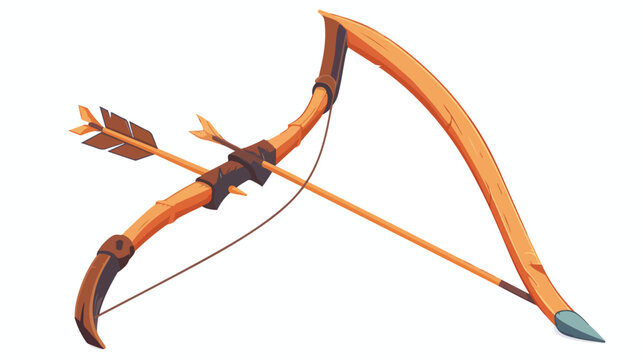 Bow and arrow icon. Cartoon bow and arrow vector is