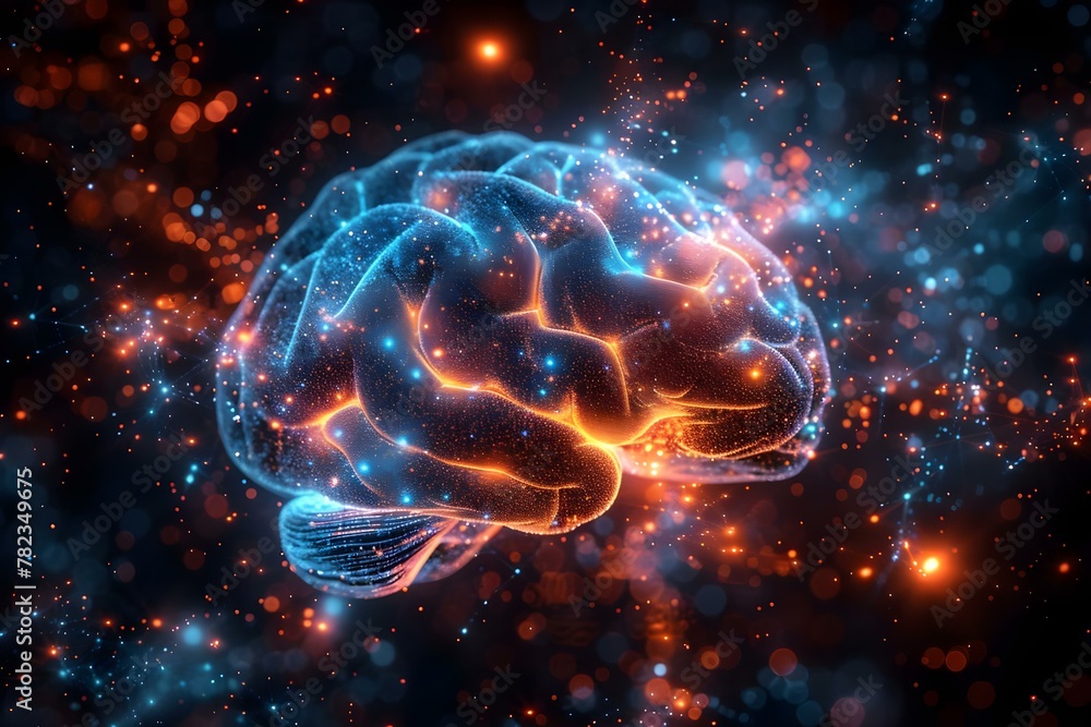 Aufkleber neural network nexus: a vision of cognitive connectivity. concept artificial intelligence, machine l