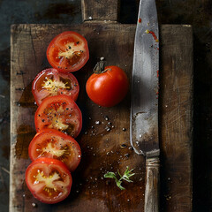 Slice into the freshness! Let the juicy tang of tomatoes awaken your senses.