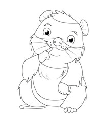 Hamster coloring book page for kids