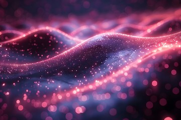 Synthwave Data Stream in Virtual Cosmos. Concept Virtual Reality, Futuristic Technology, Retro Aesthetics, Data Visualization, Synthwave Music