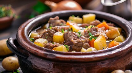 Irish cuisine, Irish stew is made from the tenderest lamb with potatoes and onions.