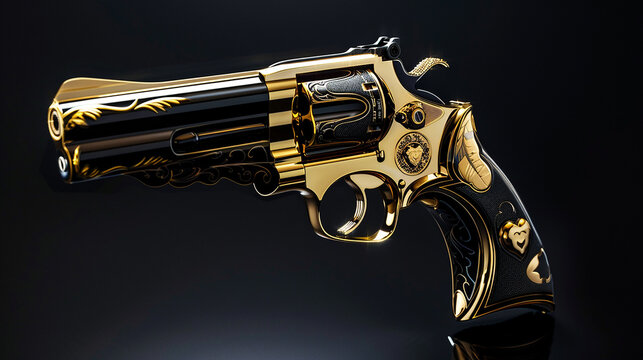 arma preto e dourada 
