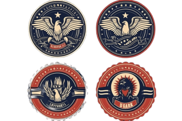 American football emblem badge transparent background. Generative AI