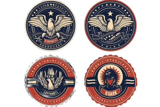 American football emblem badge transparent background. Generative AI - Powered by Adobe