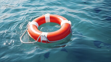 Marine safety lifebuoy on boat Presents important life-saving techniques for mariners. To prepare and be safe at sea.
